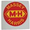 Massey Harris Colt Massey Harris Decal, 3 inch Round, M-H, Red with Yellow Letters, Vinyl