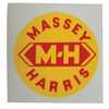 Massey Harris MH44 Massey Harris Decal, 3 inch Round, M-H, Yellow with Red Letters, Mylar