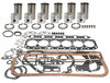 photo of 6-Cylinder Perkins Diesel, 354 CID. 3.875 inch standard bore. Head gasket replaces MF\Perkins number 36812547 and number 36812535, valve cover uses 14 bolts, 2-piece rope-type rear seal. Basic Engine Kit, less bearings. Contains sleeves and sleeves seals, pistons and rings, pins and retainers, pin bushings, complete gasket set, crankshaft seals. For MF1100 series.