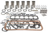 photo of 6-Cylinder Perkins Diesel, 354 CID. 3.875 inch standard bore. Head gasket replaces MF\Perkins number 36812544 and number 36812522, valve cover uses 6 bolts, 2-piece rope-type rear seal. Engine Overhaul Kit, less bearings. Contains sleeves and sleeve seals, pistons and rings, pins and retainers, pin bushings, complete gasket set, crankshaft seals, intake valves and seals, exhaust valves, valve retainers, springs, guides. For MF1100 series.