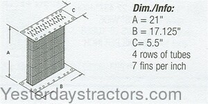 John Deere A Radiator Core AA2235R